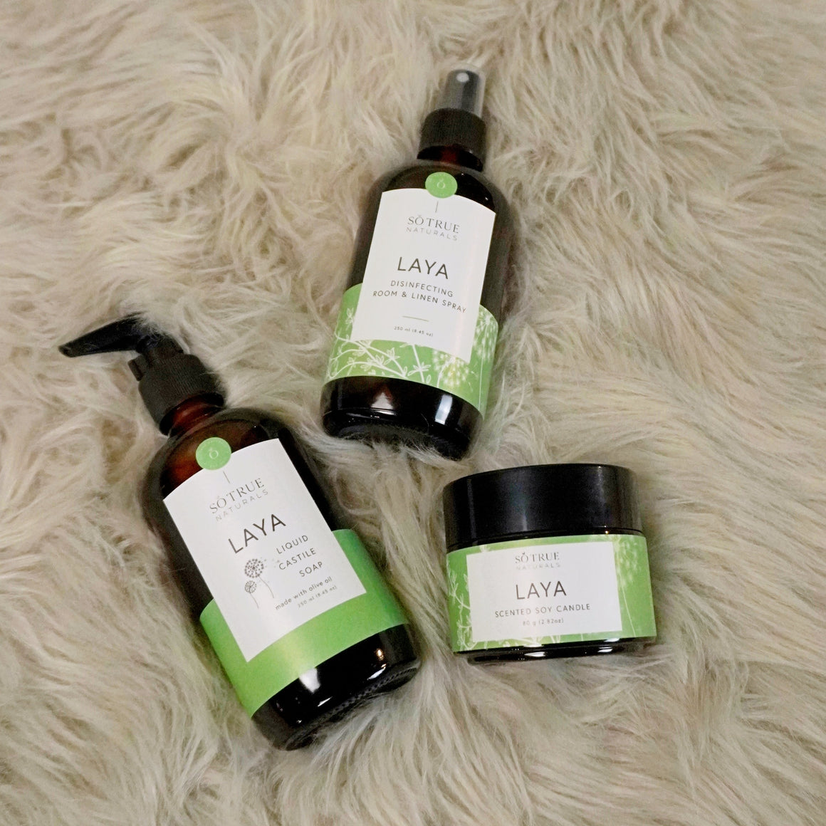 The Laya Gift Set (Liquid Soap, Room Spray, and Soy Candle)