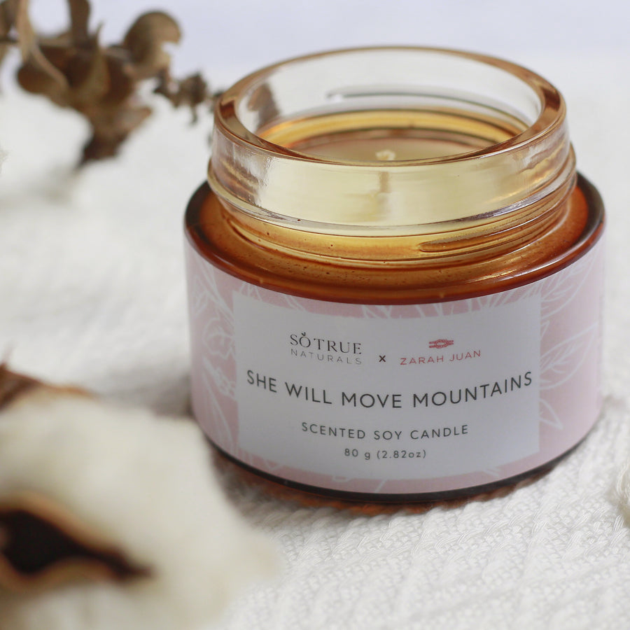 So True Naturals x Zarah Juan Scented Soy Candle - She Will Move Mountains