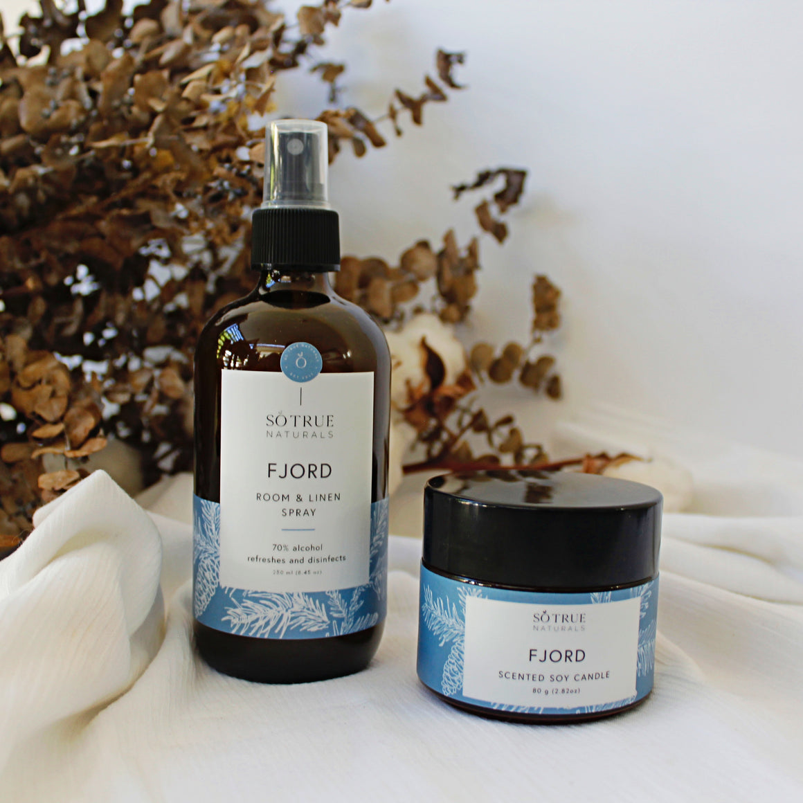 Room & Linen Spray and Soy Candle Set - Fjord